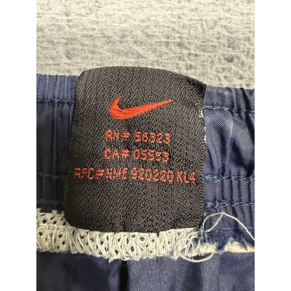 VTG Nike Swim Shorts Mens Large Blue Colorblock Mesh Lined Drawstring Pockets